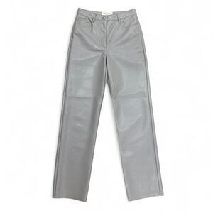 Aritzia Wilfred Melina Vegan Leather Pants High-Rise Straight Leg Size 4